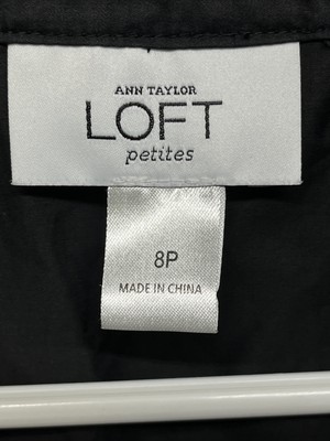Robe Ann Taylor LOFT Sans Manches - Taille 8P (Petite) - Noir Et Blanc, Motif Carreaux