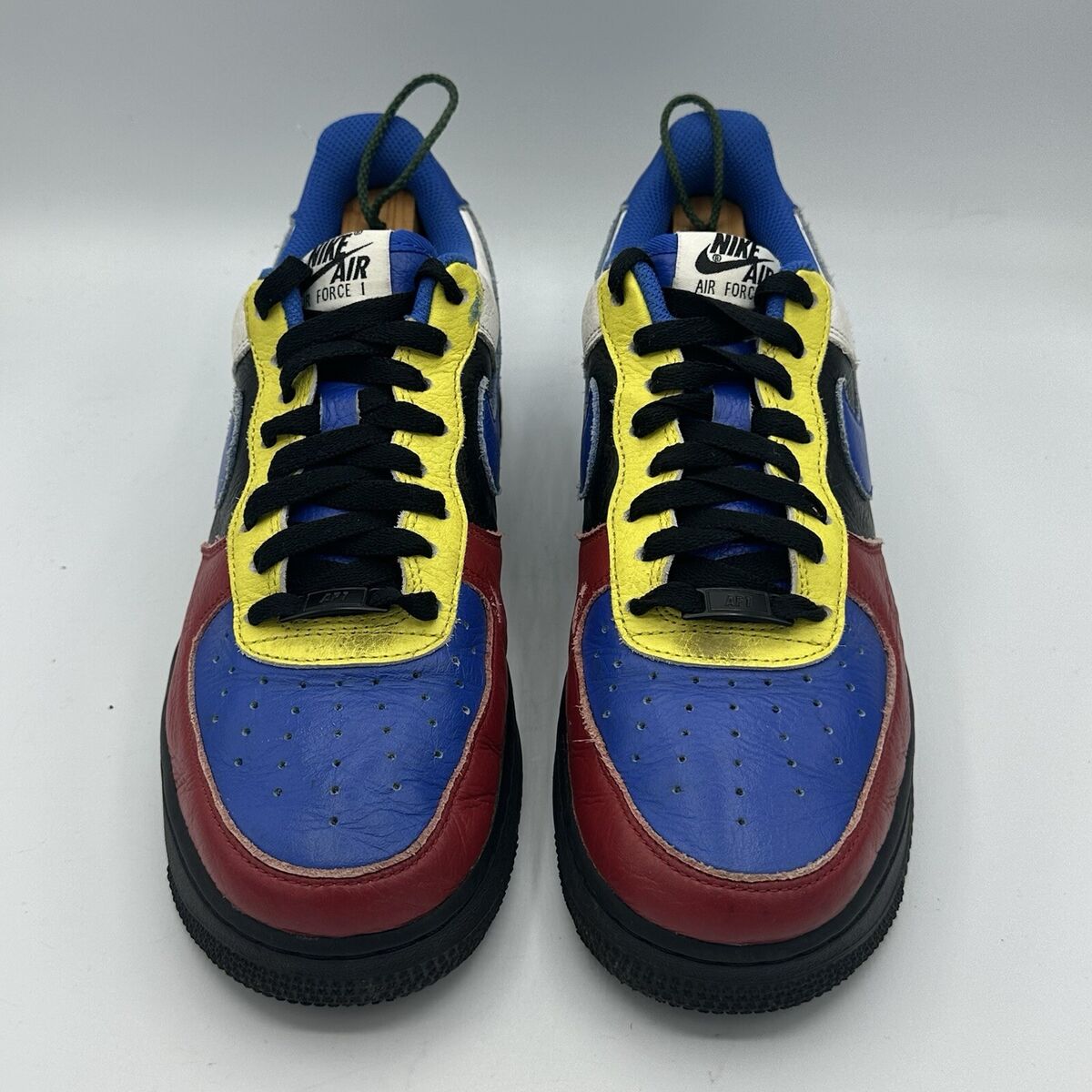 NIKE AIR FORCE 1 LOW ID NIKE BY YOU BLUE Red Yellow Black NIKE AIR FORCE 1 LOW ID NIKE BY YOU BLUE Red Yellow Black
