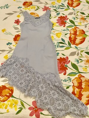Moschino Jeans Lace High-Low Ruffle Dress Light Blue Size Italy 44 | eBay