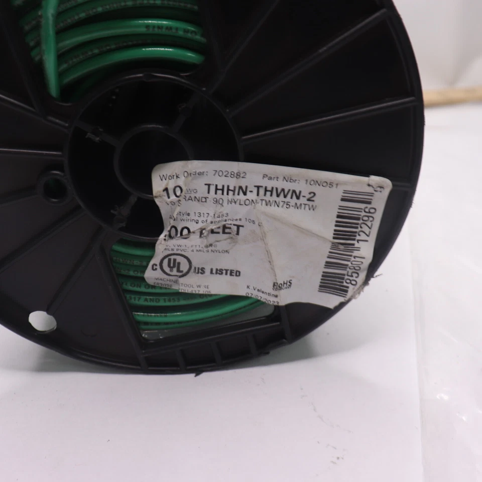 Filamento Nylon T-90 10 AWG 19 600V Verde 500' THHN-THWN-2 Foto 4 de 4