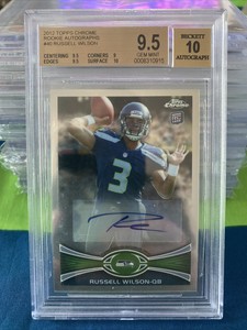russell wilson rookie card Auto 9.5/9.5/9/10 Regrade PSA