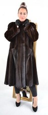 US5119 REAL MINK FUR COAT FEMALE RANCH MINK H...