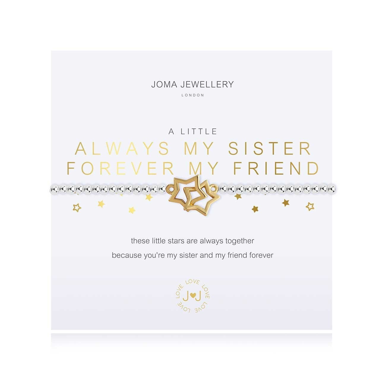 Joma Silver Plated Beaded Bracelet A Little ALWAYS MY SISTER FOREVER MY FRIEND
