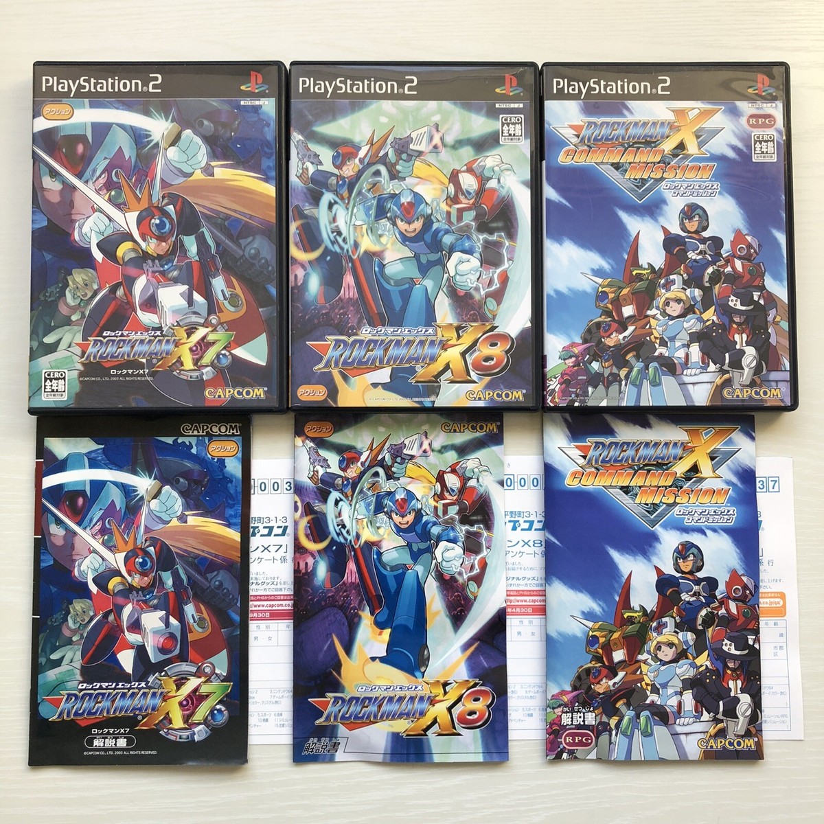 PS2 Rockman X7 X8 X Command mission Megaman set of 3 games import