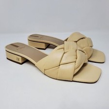 New Sam Edelman Dawson Braid Leather Slide Sandals Slipper Size 9 Yellow