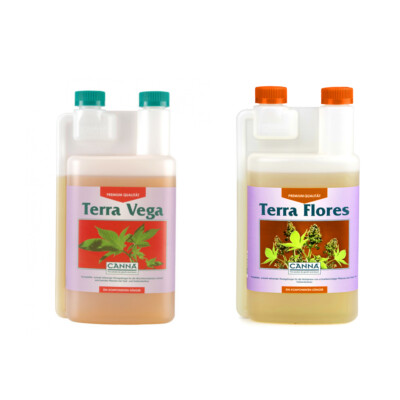Canna Terra Dünger Set: 1 L Terra Vega + 1 L Terra Flores Wuchs- + Blüte Grow 