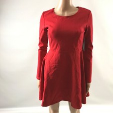 Lulu’s Red Dress Size S Sheath LongSleeve Mini Short Solid Flare Swing Women New