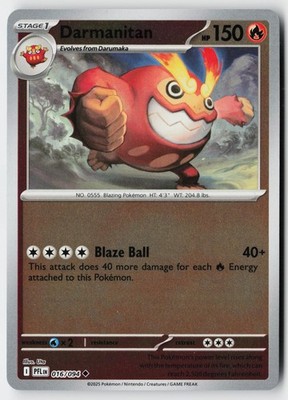 Pokemon Darmanitan - 016/094 - Uncommon Phantasmal Flames Reverse Holo NM