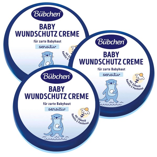 3X 150Ml BüBchen Wundschutzcreme Sensitiv FüR Zarte Babyhaut Kamille & Zinkoxid-image