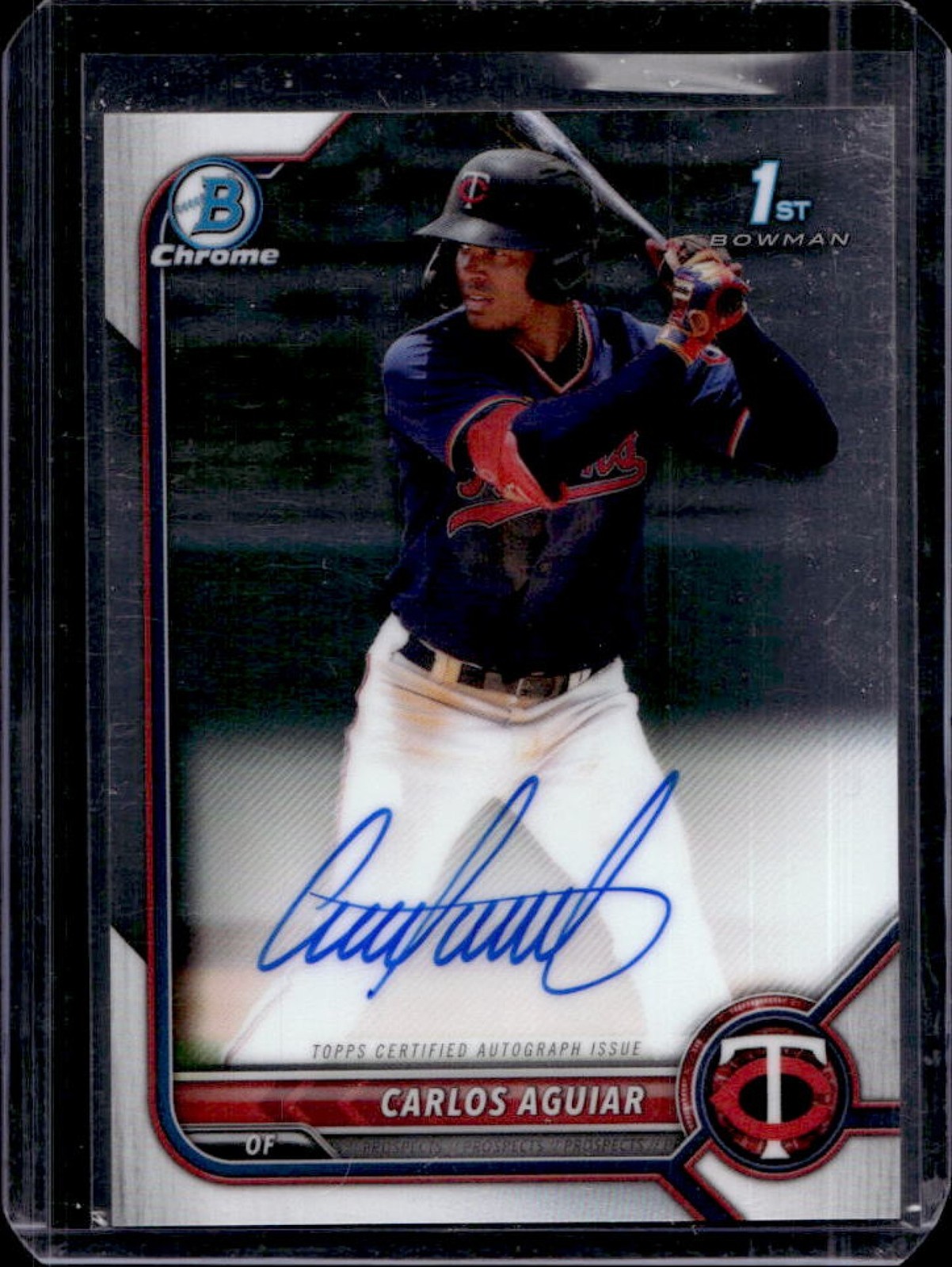 2022 Bowman Carlos Aguiar Chrome Auto 1st Prospect #CPA-CA Twins