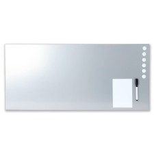 STEELMASTER by BankSupplies Magnetic Bulletin Board  30 x 14 Inches  Silver...