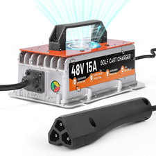 48 Volt Golf Cart Battery Charger for RXV TXT EZGO, 15AMP 48V Golf Cart Charger