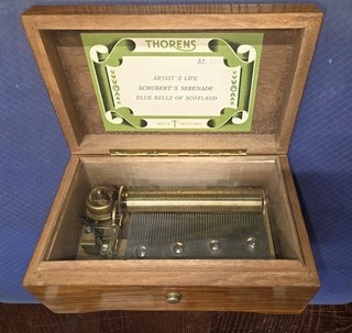 Vintage Thorens 3 Song 50 Note Cylinder music box AL350 Switzerland