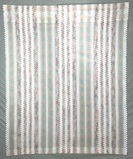 Peachy Pink  Aqua Lace Curtain Panel Pair Scalloped Edge ZigZag 6 Panels 4 Val