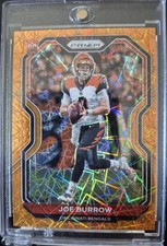 2020 Panini Prizm Joe Burrow Rookie Card #307 LAZER PRIZM . rookie card picture