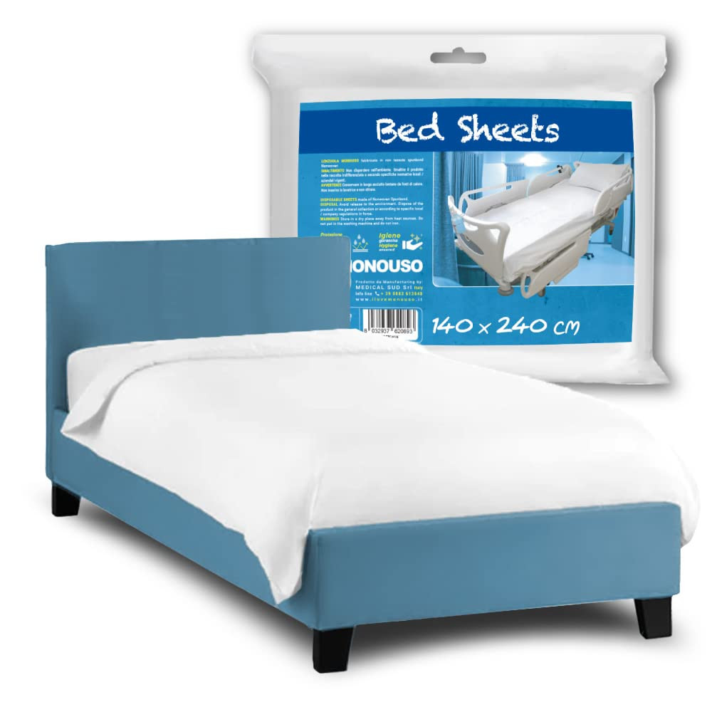 100 Lenzuola Usa E Getta per Letto Singolo Cm 140 X 240, Ideale per Viaggio Ospe