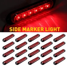 20X Light 6LED Red Lamp Truck Clearance Trailer Side Marker Light Waterproof 12V