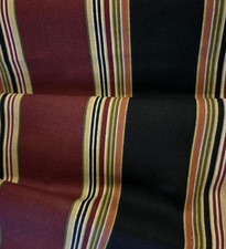 Black Burgundy and Tan Striped Home D cor Fabric