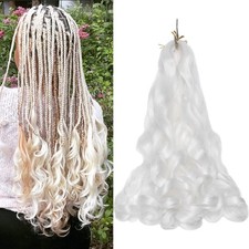 4 Packs French Curly Braiding Hair, 24 Inch Loose Wave Spiral Curly Crochet H