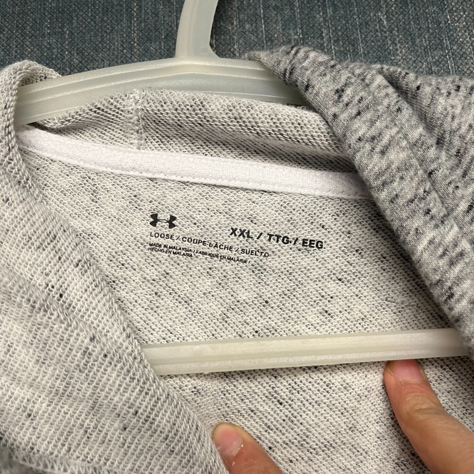 Under Armour Men's Hoodie Size XXL Grey Project Rock Brahma Bull Fleece Pullover thumbnail 6