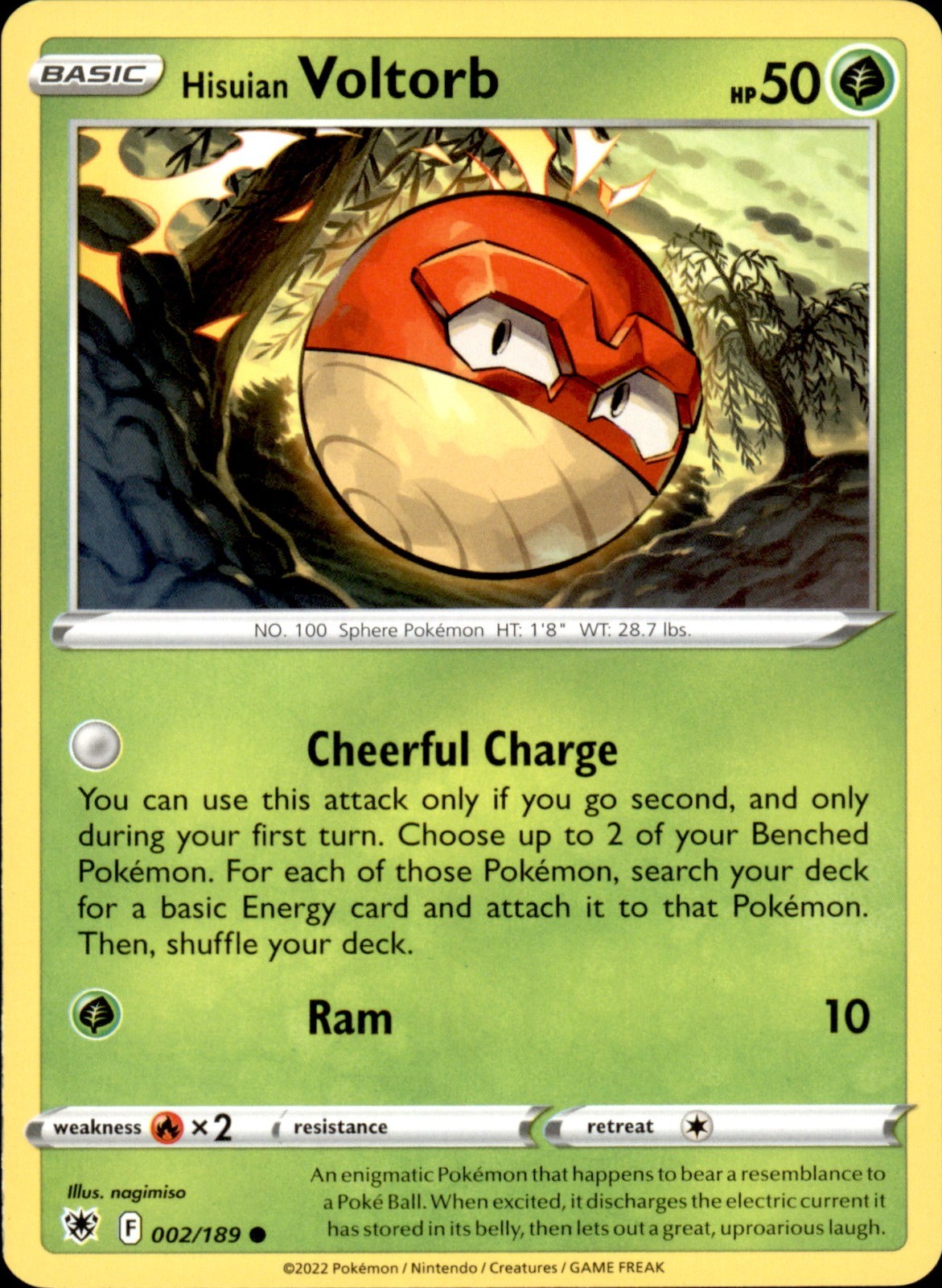 Hisuian Voltorb 002/189 Common - Pokemon SWSH10: Astral Radiance
