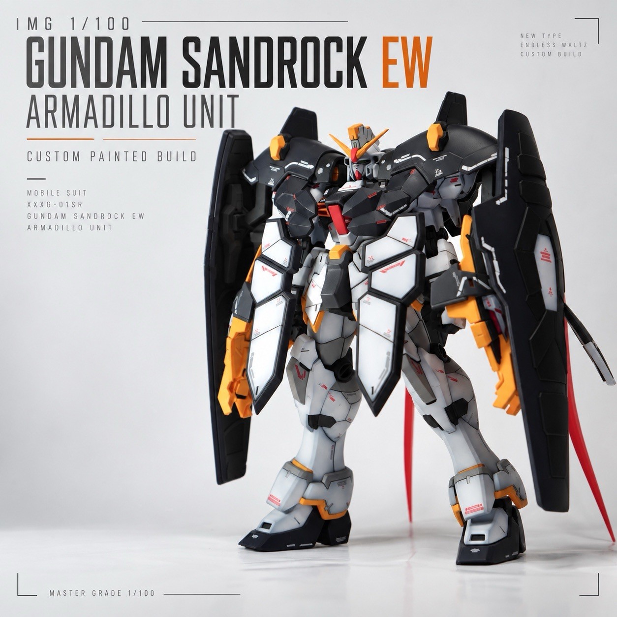 MG 1/100 Gundam Sandrock EW Armadillo Unit Custom Painted Built Gunpla ...