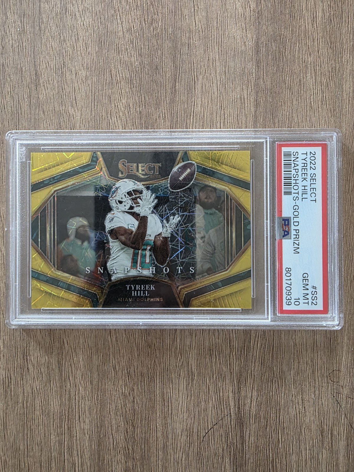 2022 Panini Select Tyreek Hill  /10 Snapshots Gold Prizm PSA 10