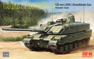 RYE FIELD 5166 1/35 Challenger 3 120 mm L55A1 Smoothbore Gun Plastic Model Kit