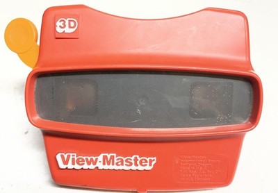 Vintage View-Master Red 3D Slide Viewer With Orange Handle Clean & Works Great