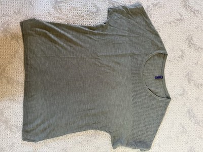 Excellent NYDJ FENNEL GREEN Mesh Inset Slimming Top Size L