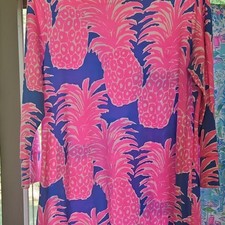 Lilly Pulitzer Shift Dress XL Pink/Blue Pinea...