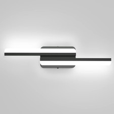 24 Inch LED Black Vanity Light 24W Frosted Aluminum Bathroom Fixture 6000K