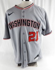 2025 Washington Nationals Jorge Lopez #21 Game Used Grey Jersey 46 703