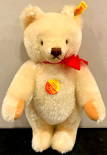 German Made Steiff White Mohair 1982 Teddy Bear 0203/36 w/Tags 13"