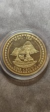 One Crown - Elizabeth II - WW1 - GOLD PLATED Gibraltar Coin "By Sea"