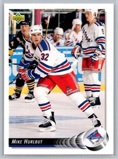 Mike Hurlbut 1992-93 Upper Deck HOCKEY #448 New York Rangers RC