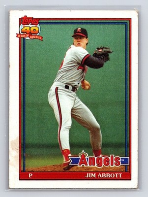 1991 Topps - Jim Abbott #285 B* Before Copyright; Barely Visible Topps 40 Logo