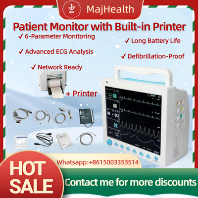 Patient Monitor with Built-in Printer, 12.1'' Screen for 6-Parameter Vital Signs