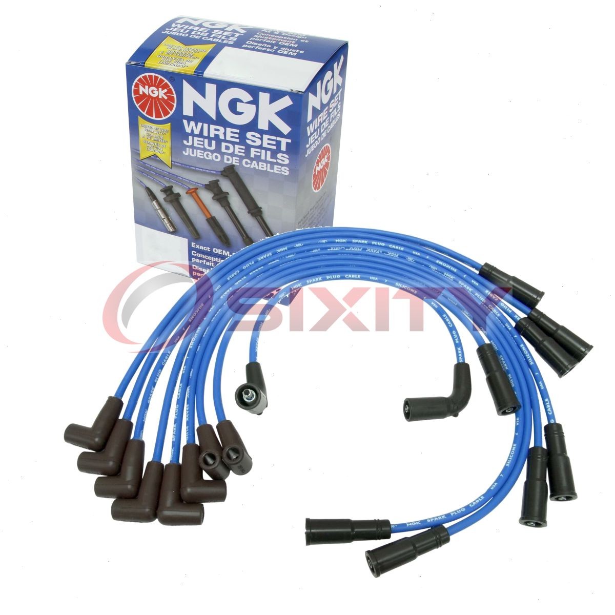 1 pc NGK Spark Plug Wire Set for 1996-1999 Chevrolet C1500 5.0L 5.7L V8 - hi