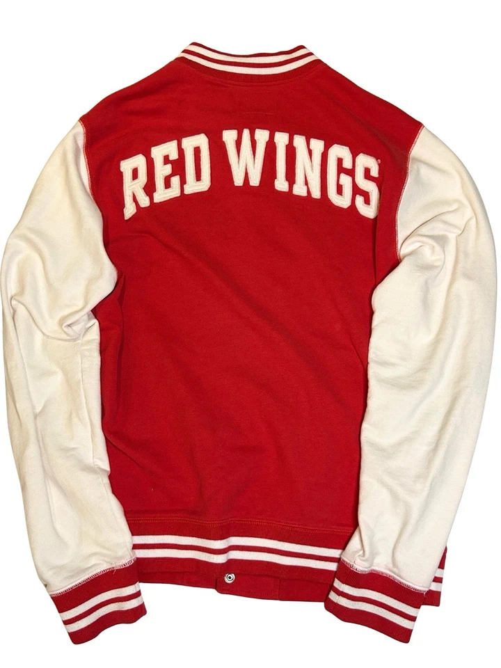 Chaqueta De Colección Años 80 90 NHL Detroit Red Wings 47 Marca Grande Rojo Suéter Universitario Foto 2 de 4