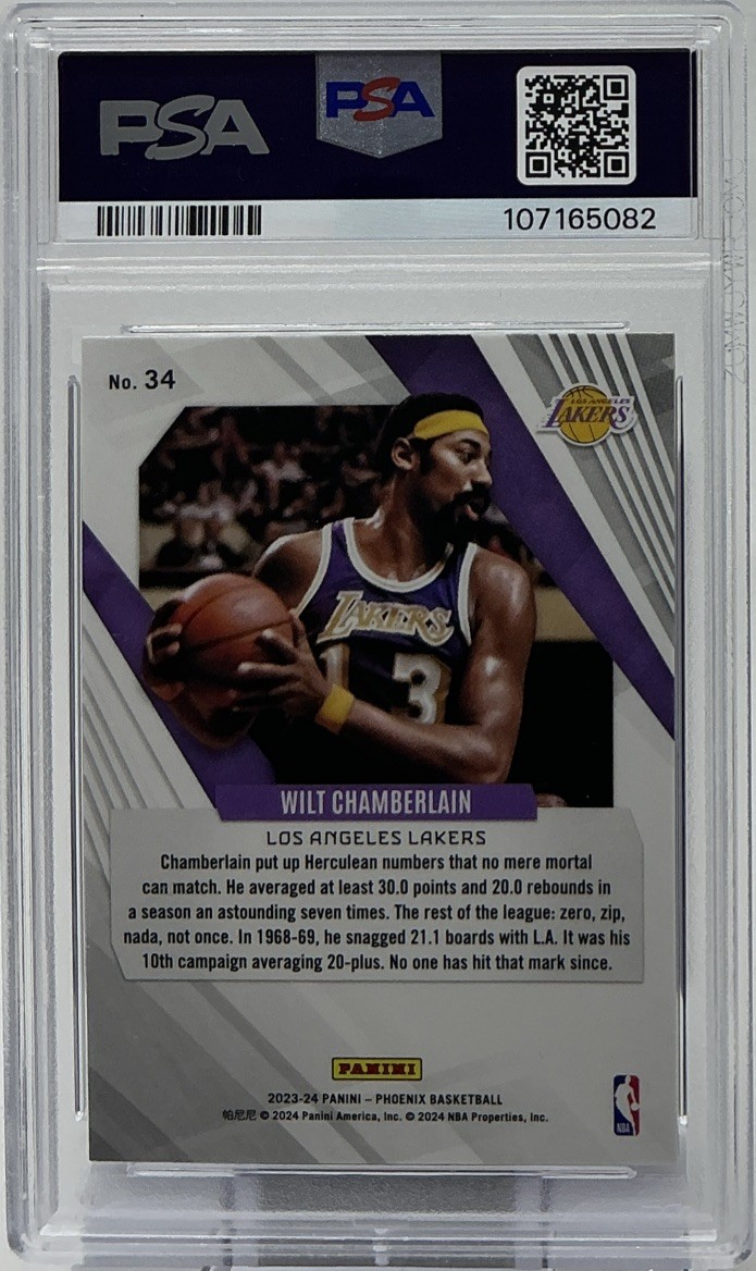 Wilt Chamberlain PSA 10-2023 Panini Phoenix ‘Blue Ice’ -Warriors, Lakers, Kansas view 6