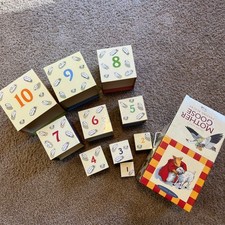 Vintage Mother Goose ABC Alphabet Stacking / Nesting Blocks Complete set w box