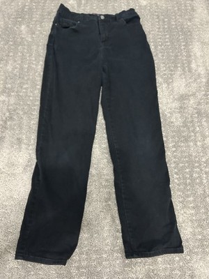 Gloria Vanderbilt Amanda Black Jeans Women's 8 Petite Straight Mid Rise B45