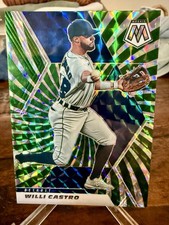 WILLI CASTRO SSP GREEN SWIRL /11 2021 Panini Mosaic Baseball #158 DET CLE COL