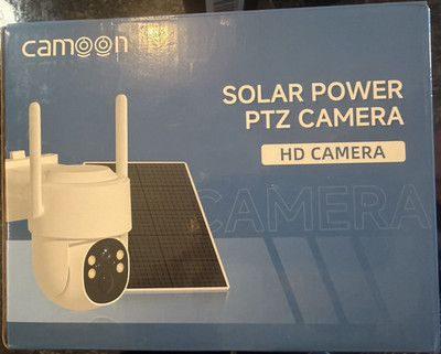 Camoon Solar Power PTZ HD Wireless Wi-Fi Outdoor Camera White