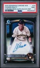 2025 Bowman Chrome Mega Cooper Pratt Black Mojo Auto /10 PSA 9 BREWERS