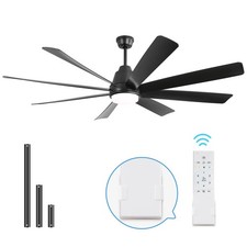 72'' Industrial Ceiling Fan w/ Light Remote 8 Aluminium Blade Outdoor Indoor