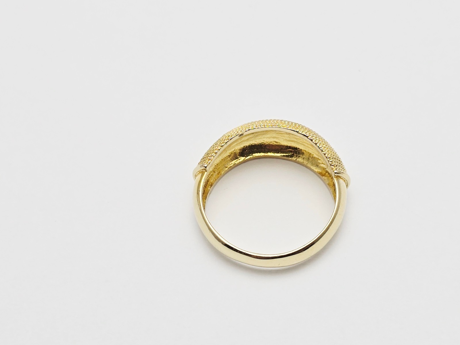 Unique 14K Solid Yellow Gold Granulated Domed Mes… - image 12