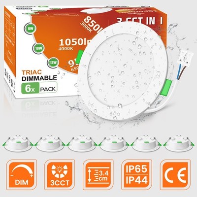 75-130mm LED Panel Einbaustrahler Deckenleuchte Set Flach Rund Einbau Spot 230V