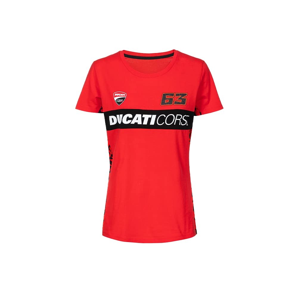 Pecco T-Shirt WOMAN Ducati Corse, Red, XS – Maglietta Ufficiale Donna MotoGP #63